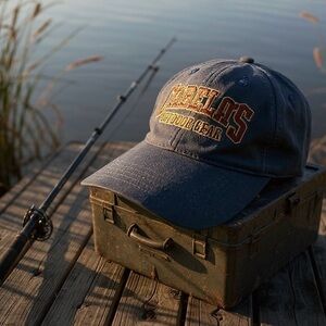 Cabela's Outdoor Gear hat baseball cap adjustable navy embroidered logo